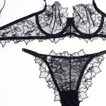 ست مشکی فنر دار گلبرگ